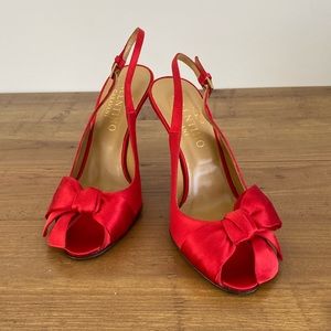 Valentino Garavani Classy Satin Red Bow Heels
